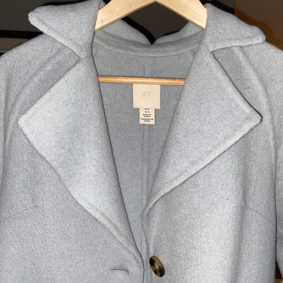 H&M wool baby blue coat - Picture 2 of 5